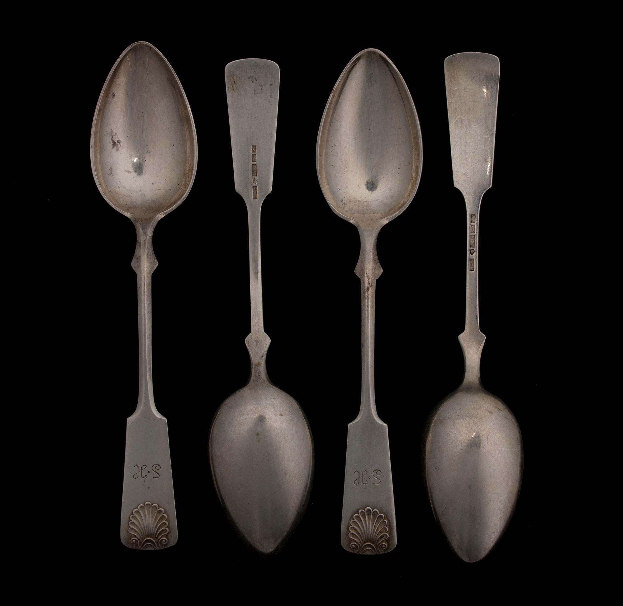 BESTICKUPPSÄTTNING, 49 delar, silver, "Musslan", Finland 1920-30-tal. Vikt ca 1308 g.