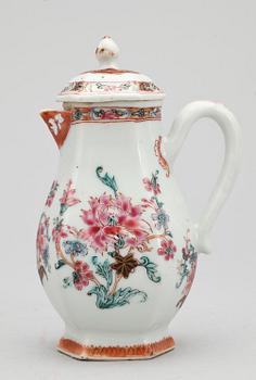 CHOKLADKANNA, porslin, Qianlong, Kina 1700-tal.