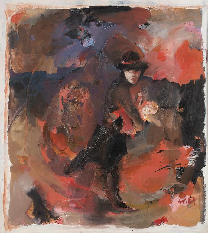 SIRJE PROTSIN-PETERSEN, oil on board, signed and dated -87.