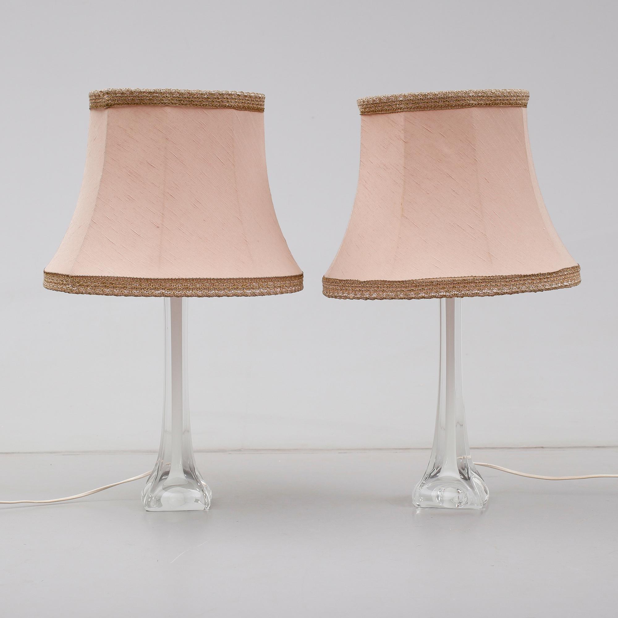 BORDSLAMPOR, glas, Flygsfors, 1900-talets mitt.