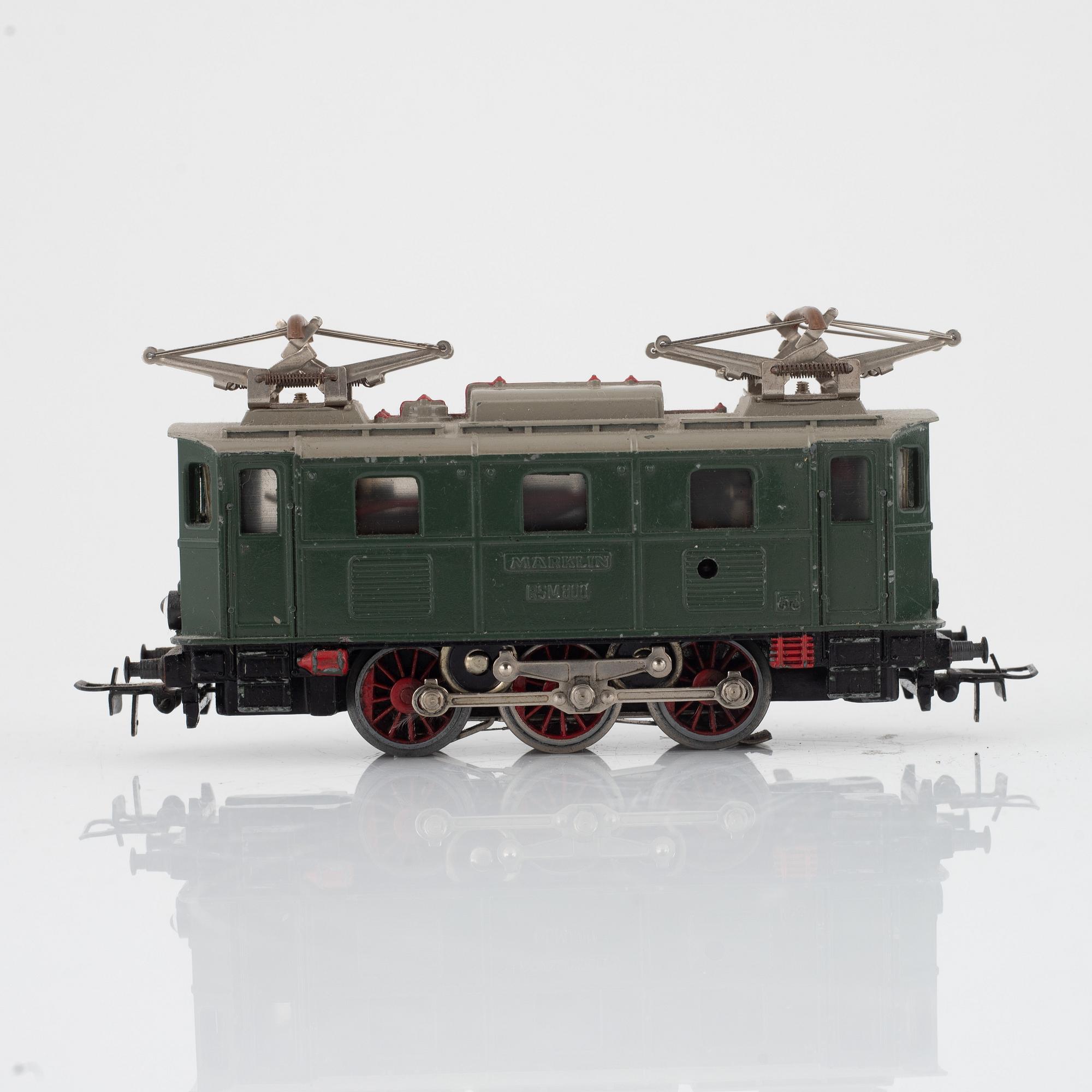 Märklin, ellok 2 st, modell RSM 800 och SE 800, spår H0, 1950-tal.