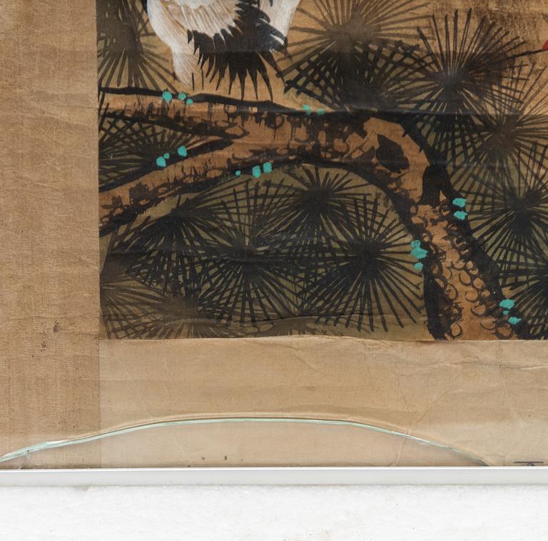 Unidentified artist, Cranes with pinetree, 20th century.