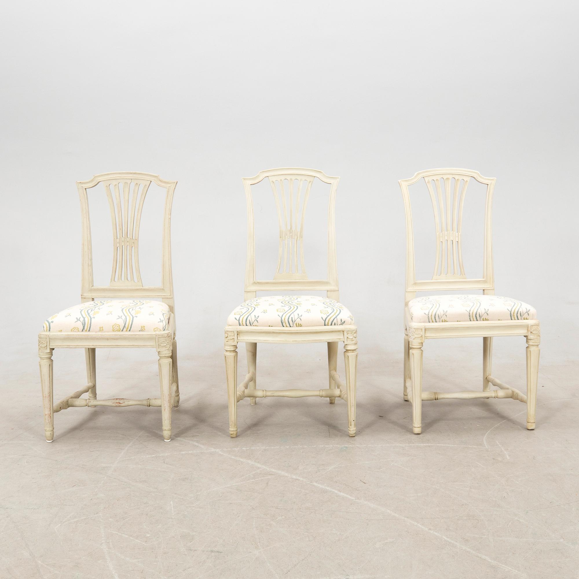 Chairs 7 pcs Gustavian Stockholm works signed Johan Hammarström (master in Stockholm 1794-1812).