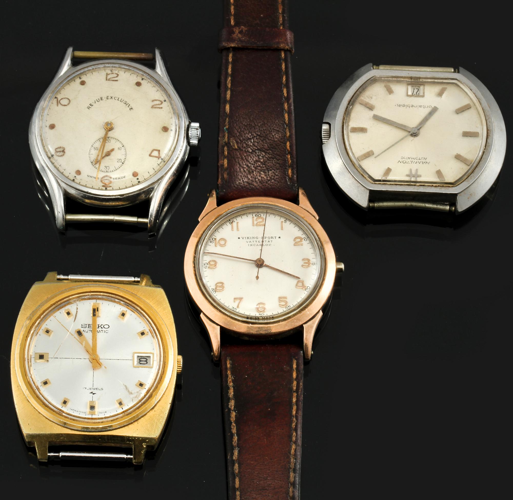 ARMBANDSUR, 4 st, herr, 1900-talets andra hälft.