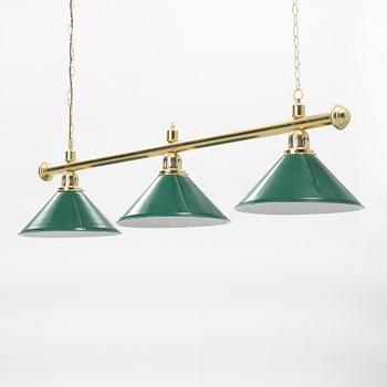 A set of lamps for a pooltable, 20th Century.