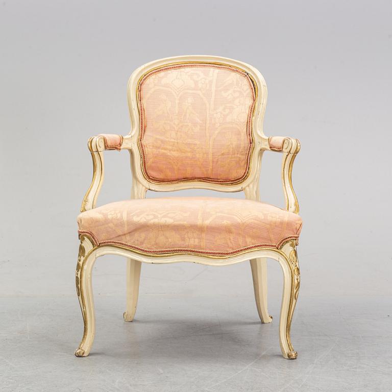 A mid 18th Century rococo armchair.