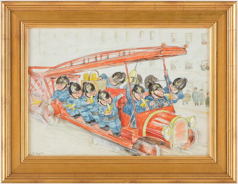 ROBERT HÖGFELDT, blandteknik. Signerad.