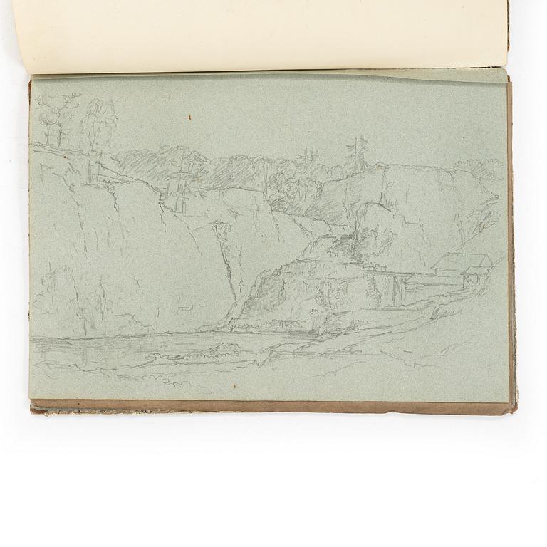 Carl Johan Fahlcrantz, Sketchbook with 28 topographical pencil drawings.