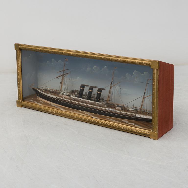 A scale model of the SS 'City of Paris',  around 1900.