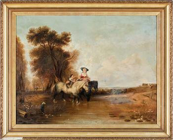 OKÄND KONSTNÄR, olja på duk, 1800-tal, England.