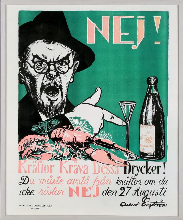 ALBERT ENGSTRÖM, efter, affisch, Propaganda Centralen N.E.J, Göteborg.