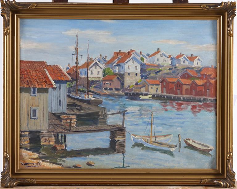 GUNNAR ZETTERSTRÖM, olja  på pannå, sign.