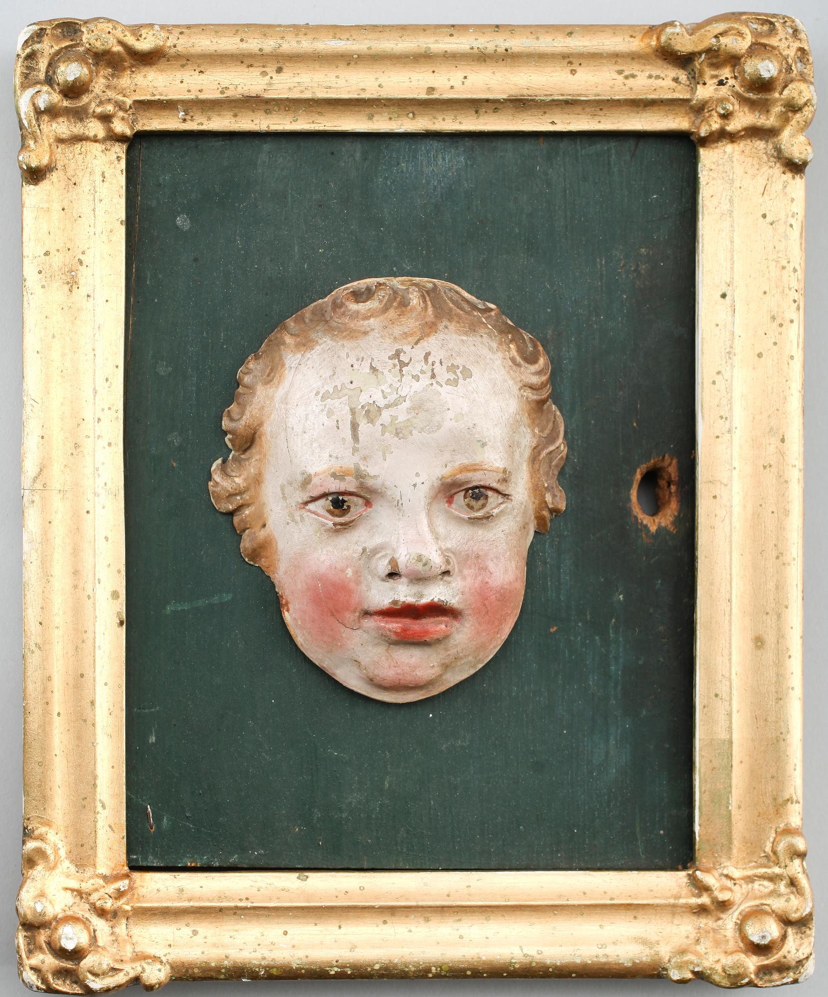 VÄGGRELIEF, skuret trä, på pannå, barock, 1700-tal.