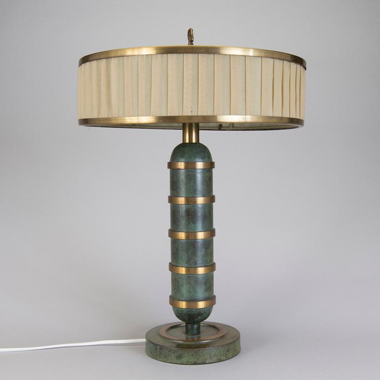 BORDSLAMPA, mässing, Sverige, 1920-tal.