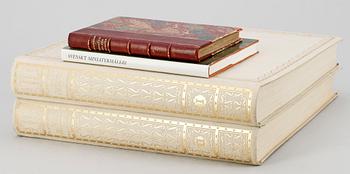 BÖCKER, 4 delar, bl a "Die Bildnis-Miniatur in Skandinavien" volym I & II, Ernst Lemberg, Belin 1912.
