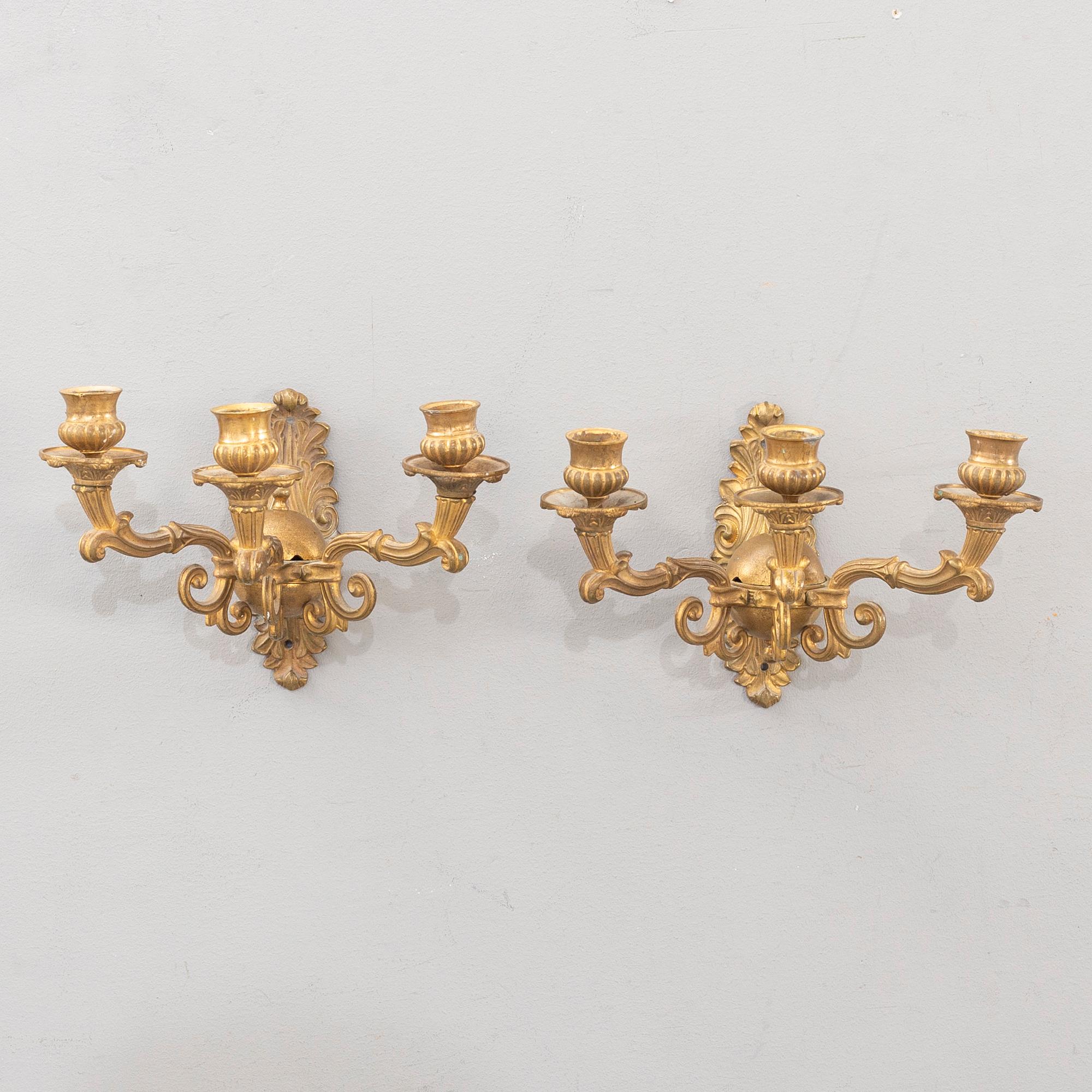 A pair of wall brackets late empire later part of the 19th century.