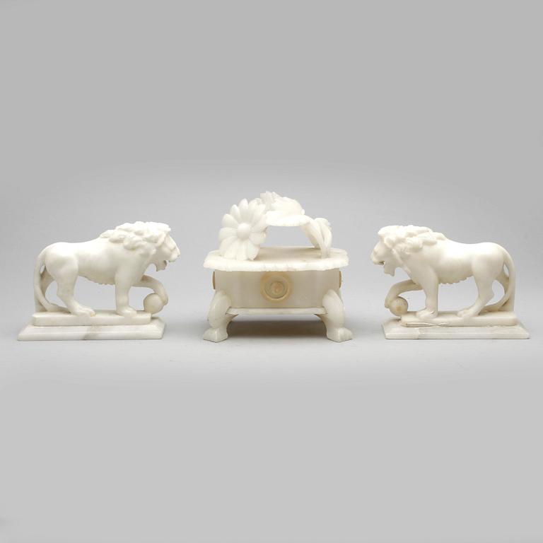 PARTI ALABASTER, 3 st, 1800/1900-tal.