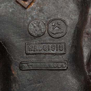 SKULPTUR, järn, R.I. Bah (Р.И.БАХЪ), stämplad Kasli fabriken 1918. Ryssland.