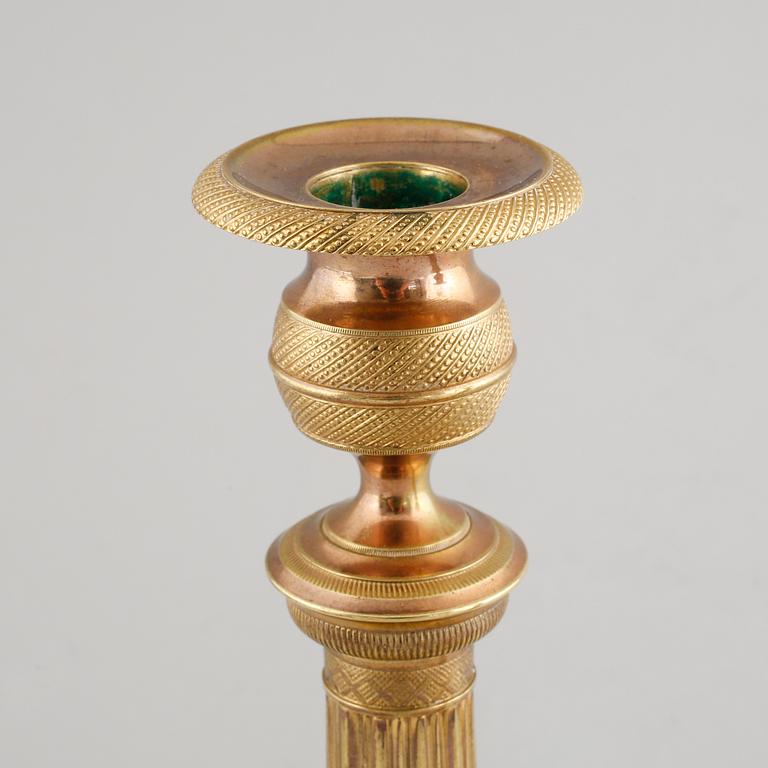 A PARI OF CANDLESTICKS, 19th century.