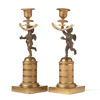 A pair of Russian Empire 1820's candlesticks.