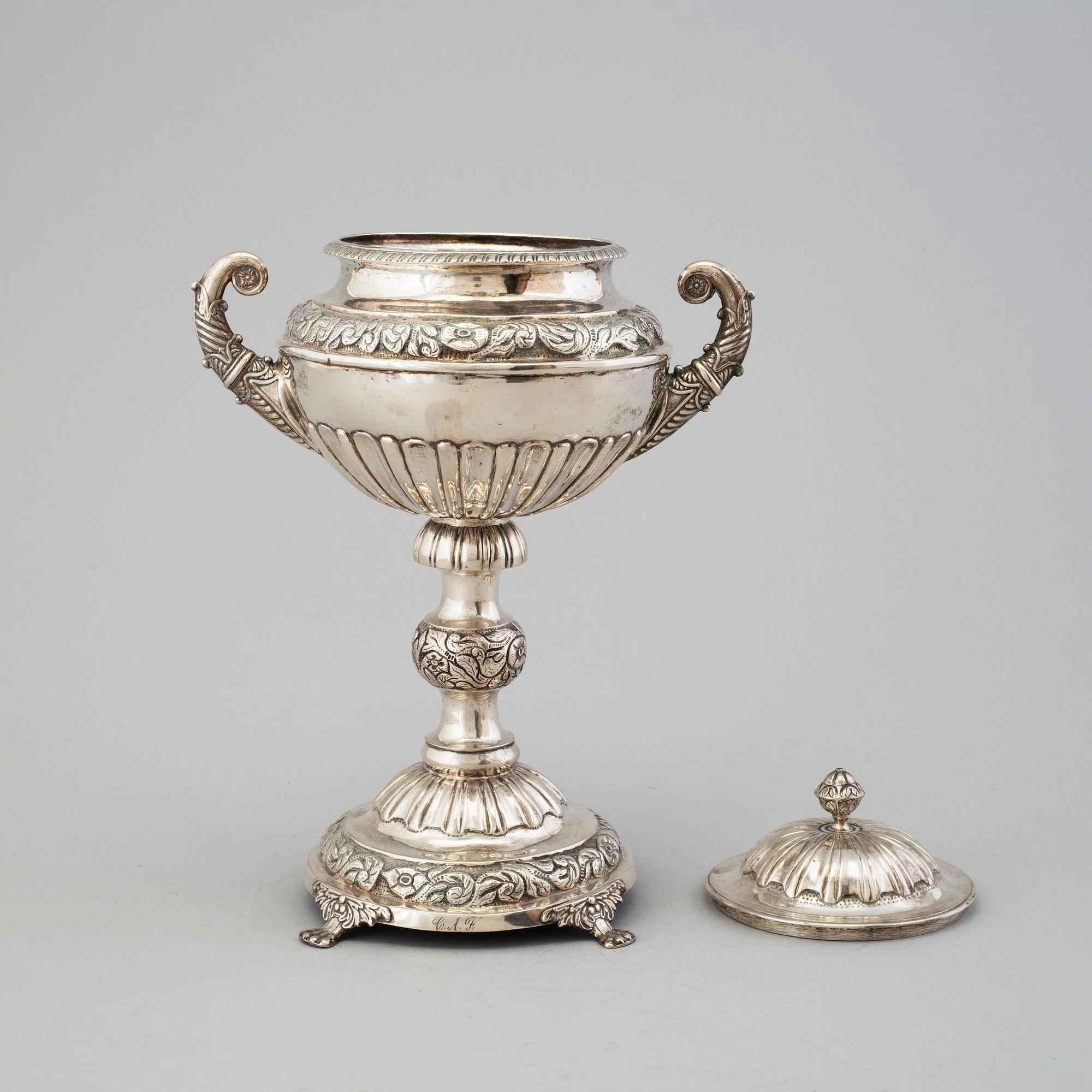 MAGNUS FRYBERG, sockerskål, silver, Jönköping, 1839.