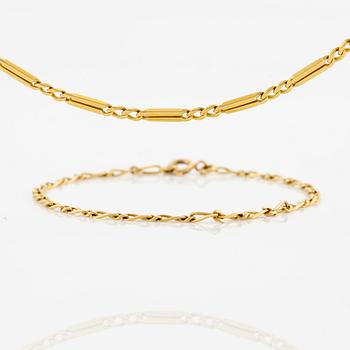 Collier och armband 18K guld.