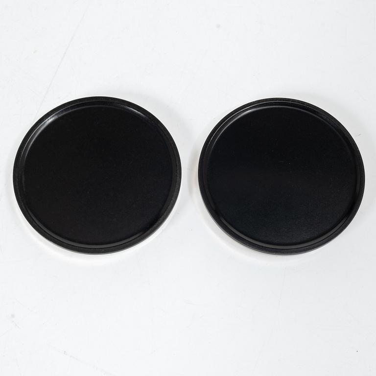 Guldsmedsaktiebolaget (GAB), Ashtrays, 4 pieces, silver and Bakelite, Stockholm, 1946–1968.