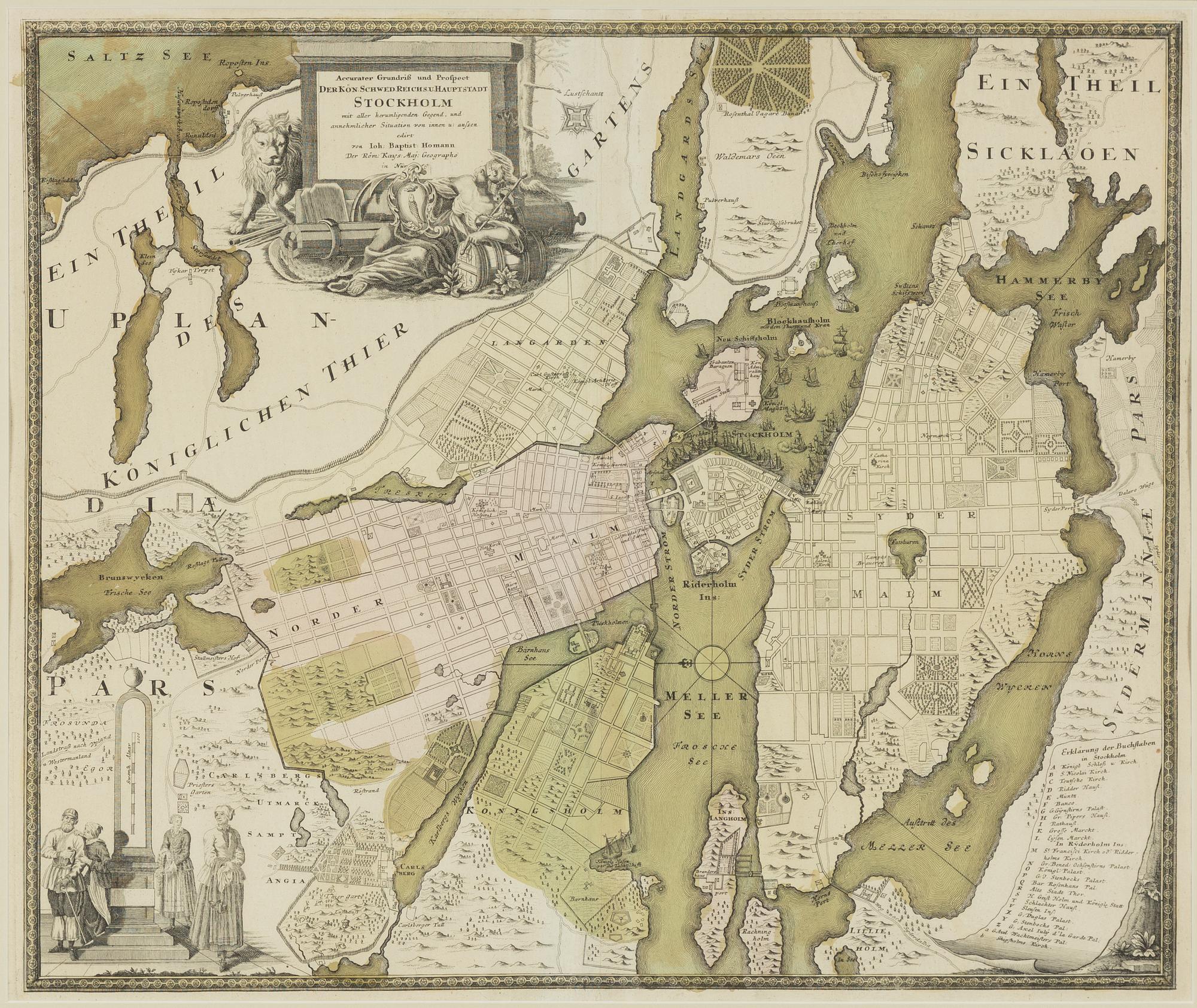 Johann Baptist Homann, "Der Königliche Schwedishe Reichs und Hauptstadt Stockholm".