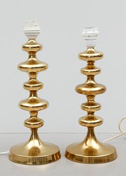 BORDSLAMPOR, 2 st, märkta IA 1705/1706, 1900-talets andra hälft.