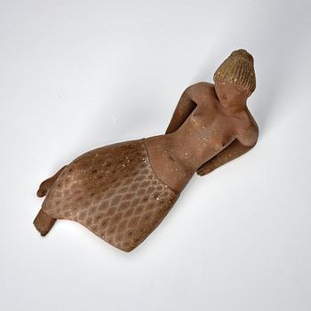 Stig Lindberg, a stoneware sculpture of a female figure, Gustavsberg studio, Sweden, mid 1900's.