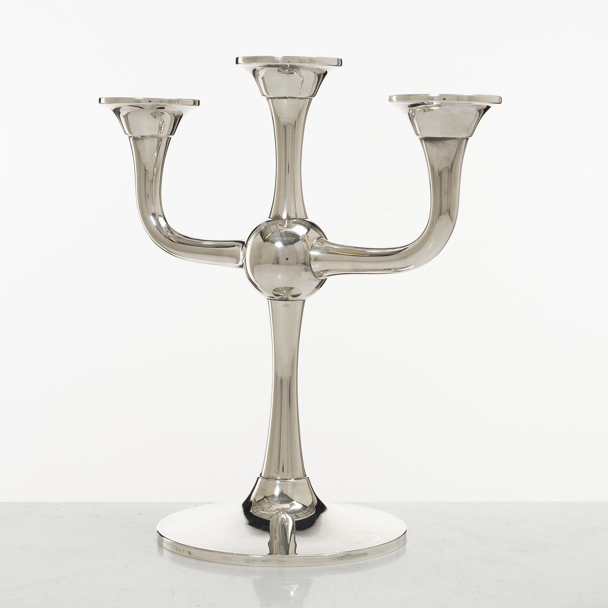 Candelabrum, silver, Karl J Ottesen, Norway, late 20th century.