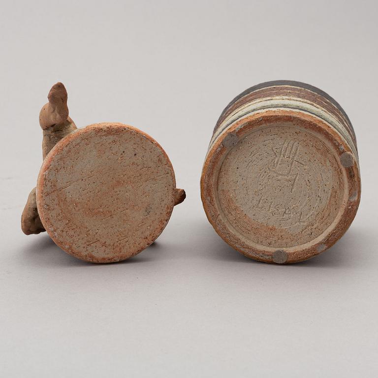 Lisa Larson, a unique stoneware lided jar. Gustavsberg Studio.