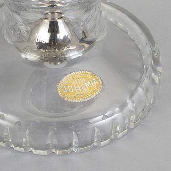 BORDSLAMPA, glas, "Bohemia" Cczechoslovakia, etikettmärkt, 1960-tal.