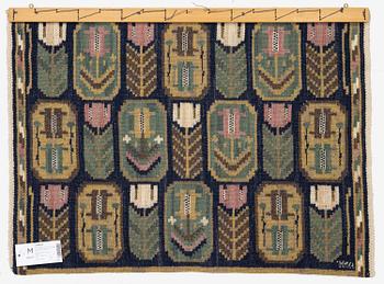 Märta Måås-Fjetterström, a flat weave textile, 'Medaljongerna', c. 83 x 61 cm, signed AB MMF.