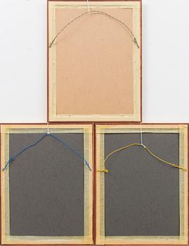 LITHOGRAPHS, 3 pcs, after Wilhelm von Wright and Bror Hallberg. A. Börtzell, Stockholm.