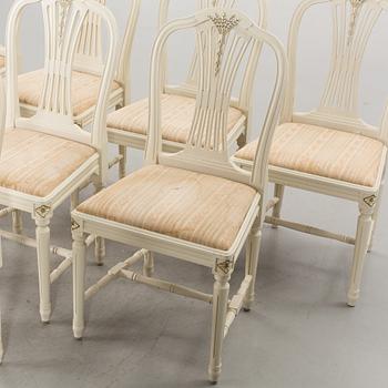 EIGHT GUSTAVIAN STYLE CHAIRS.