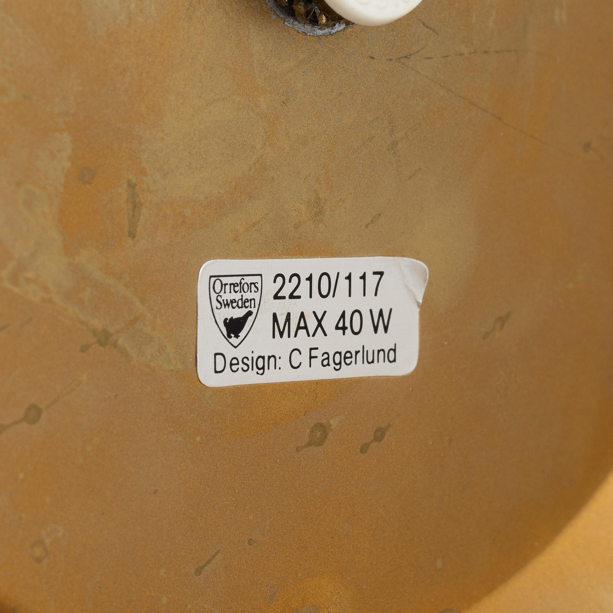 Carl Fagerlund, bordslampa, Orrefors.