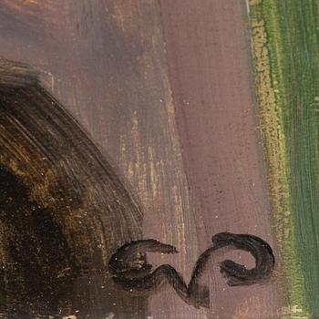 Georg Pauli, oil on paper-panel, signed.