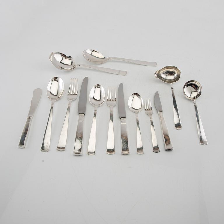 Jacob Ängman, bestick  132 dlr "Rosenholm" silver GAB 1950/60-tal.