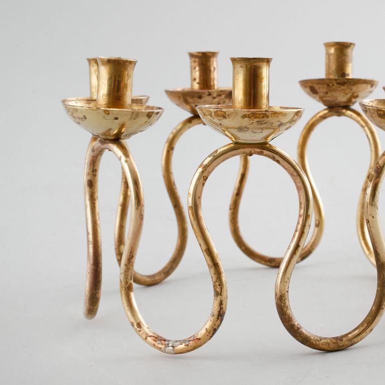 LARS HOLMSTRÖM, ljusstake, mässing, Firma Lars Holmström, Arvika, 1900-talets andra hälft.