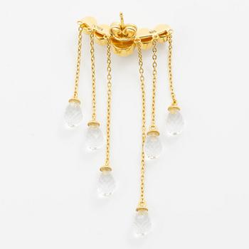 Maria Nilsdotter, a single earring, "rain earring" and a pair, silver with pearls and quartz.