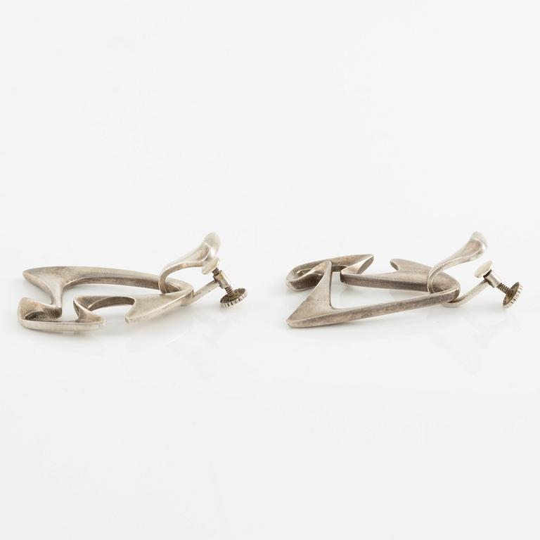 Henning Koppel, a pair of earrings, sterling silver, for Georg Jensen, after 1945.