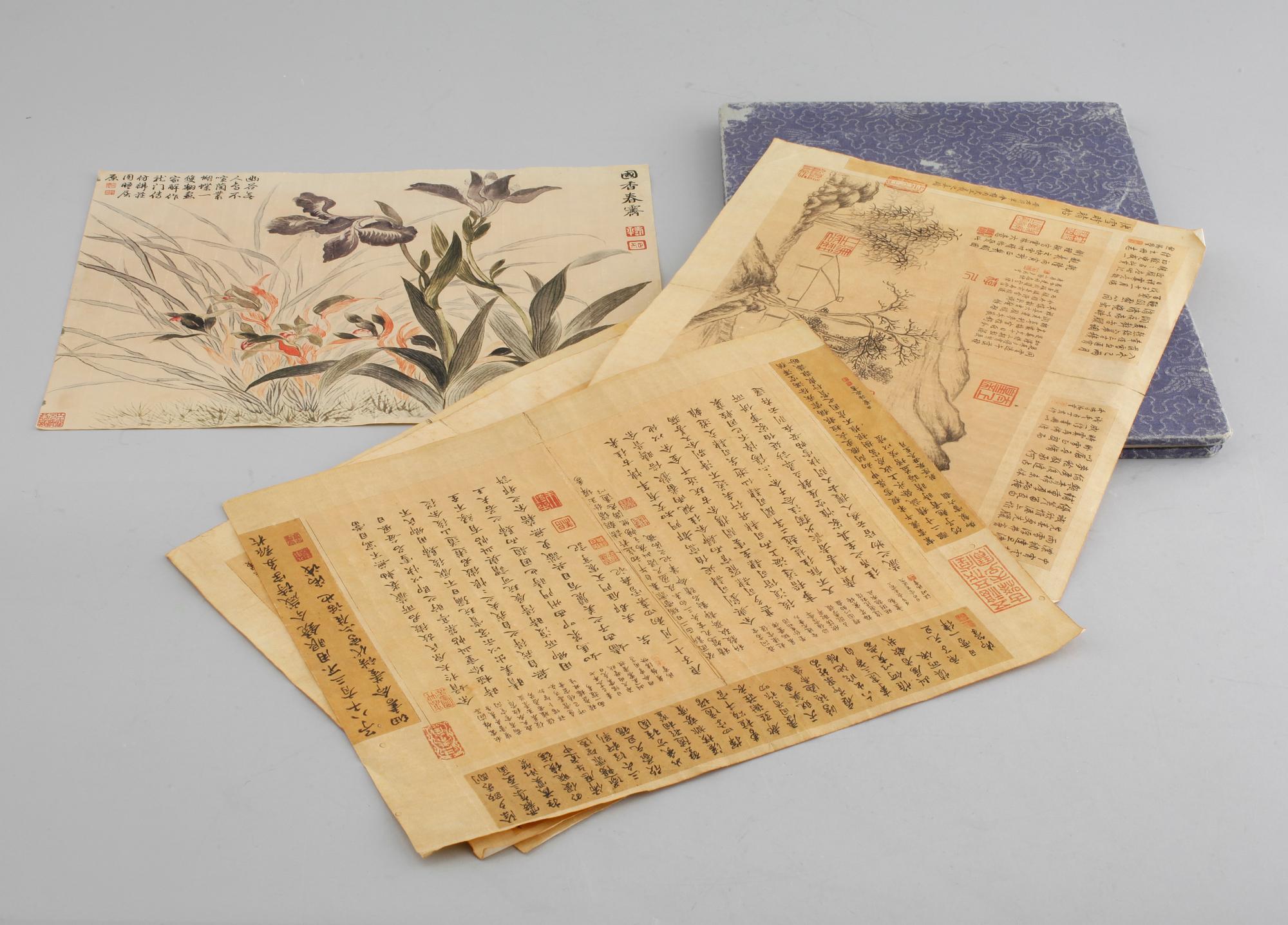 ILLUSTRERAD BOK/AKVARELLER, Kina, 1900-tal.