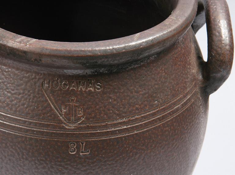 KRUS, 2 st. Stengods. Höganäs. 8L.