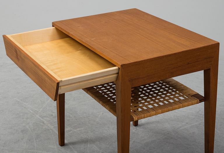 A teak bedside table by Severin Hansen for Haslev, designed 1957.