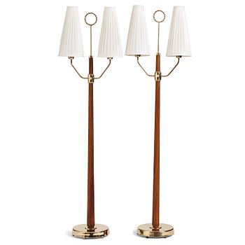 334. Hans Bergström, a pair of floor lamps, model "567", Ateljé Lyktan, Åhus, Sweden 1940-50's.