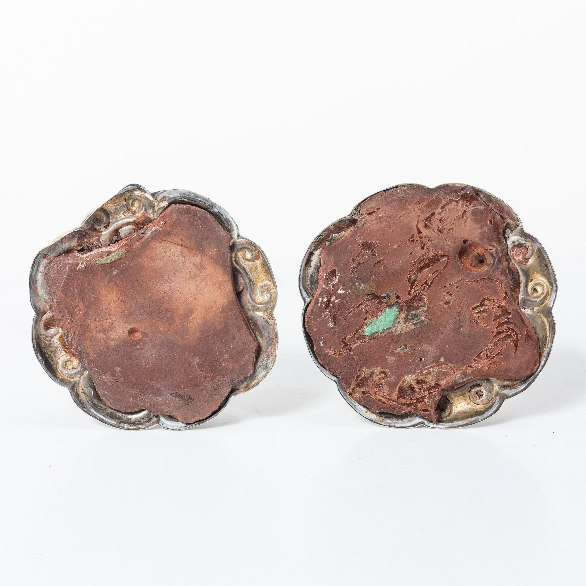 Carl Nyström, pair of silver candelsticks, Stockholm, 1850.
