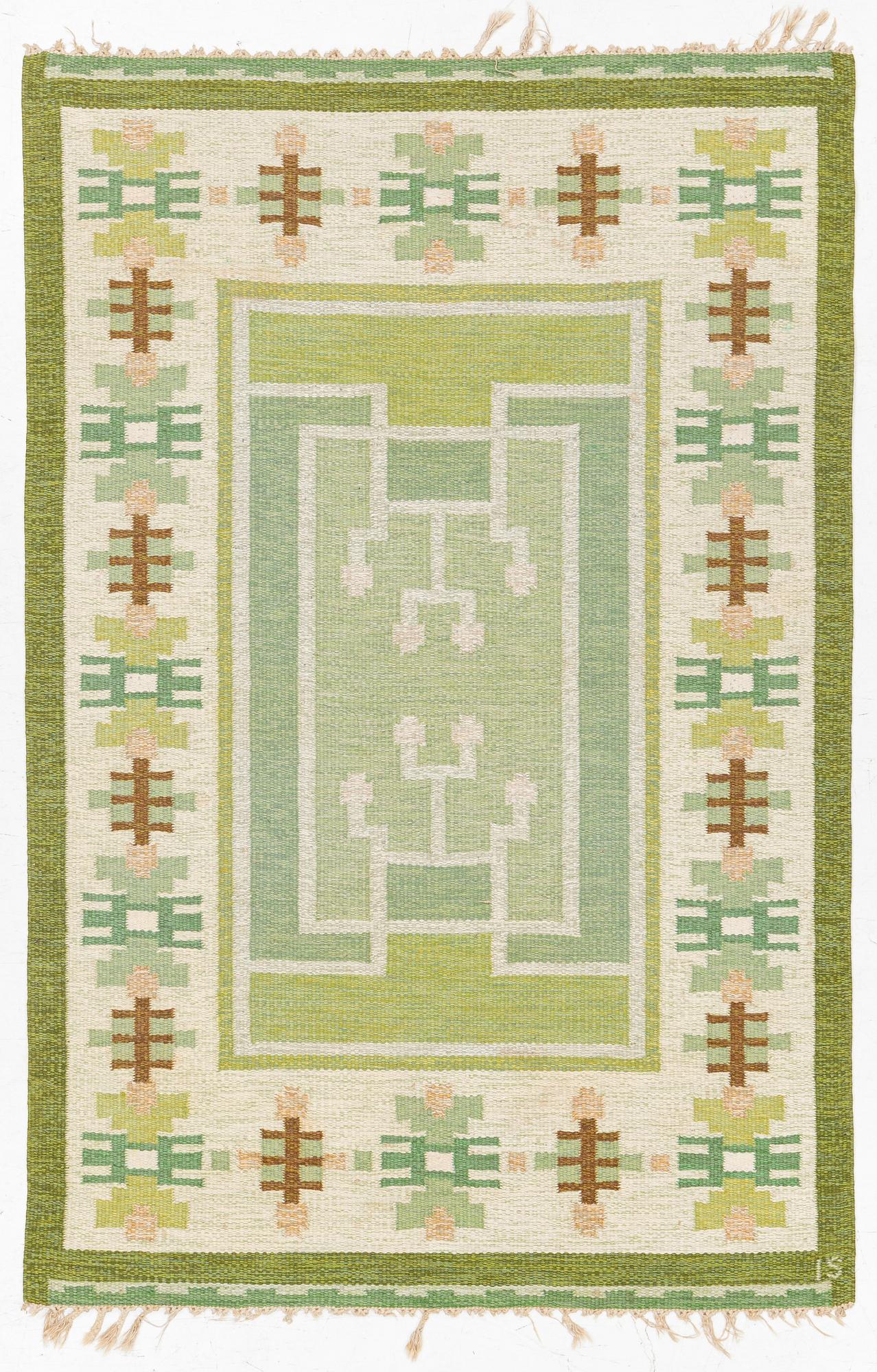 Ingegerd Silow, rug, flat weave, signed, approx. 205 x 140.