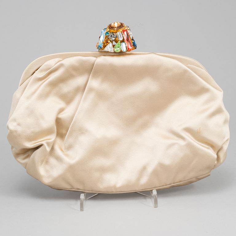 DOLCE & GABBANA, a satin clutch.