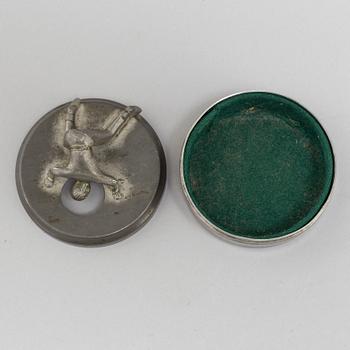 A PEWTER BUTTON BOX, 'Originell', Widerholm & Dahlberg, Eskilstuna.